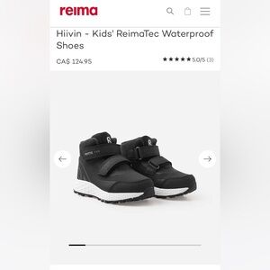 Reima Hiivin Black - Kids' ReimaTec Waterproof Shoes in size 12/12,5